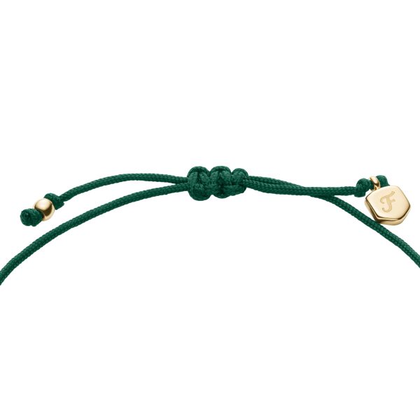 Fossil Sutton Mini Moments Green Gold-Tone Brass Pavé Link Bracelet - Preorder