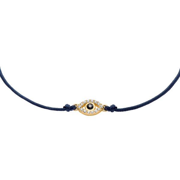 Fossil Sutton Mini Moments Midnight Blue Gold-Tone Brass Evil Eye Bracelet - Preorder