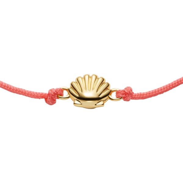 Fossil Sutton Mini Moments Coral Gold-Tone Brass Seashell Bracelet - Preorder