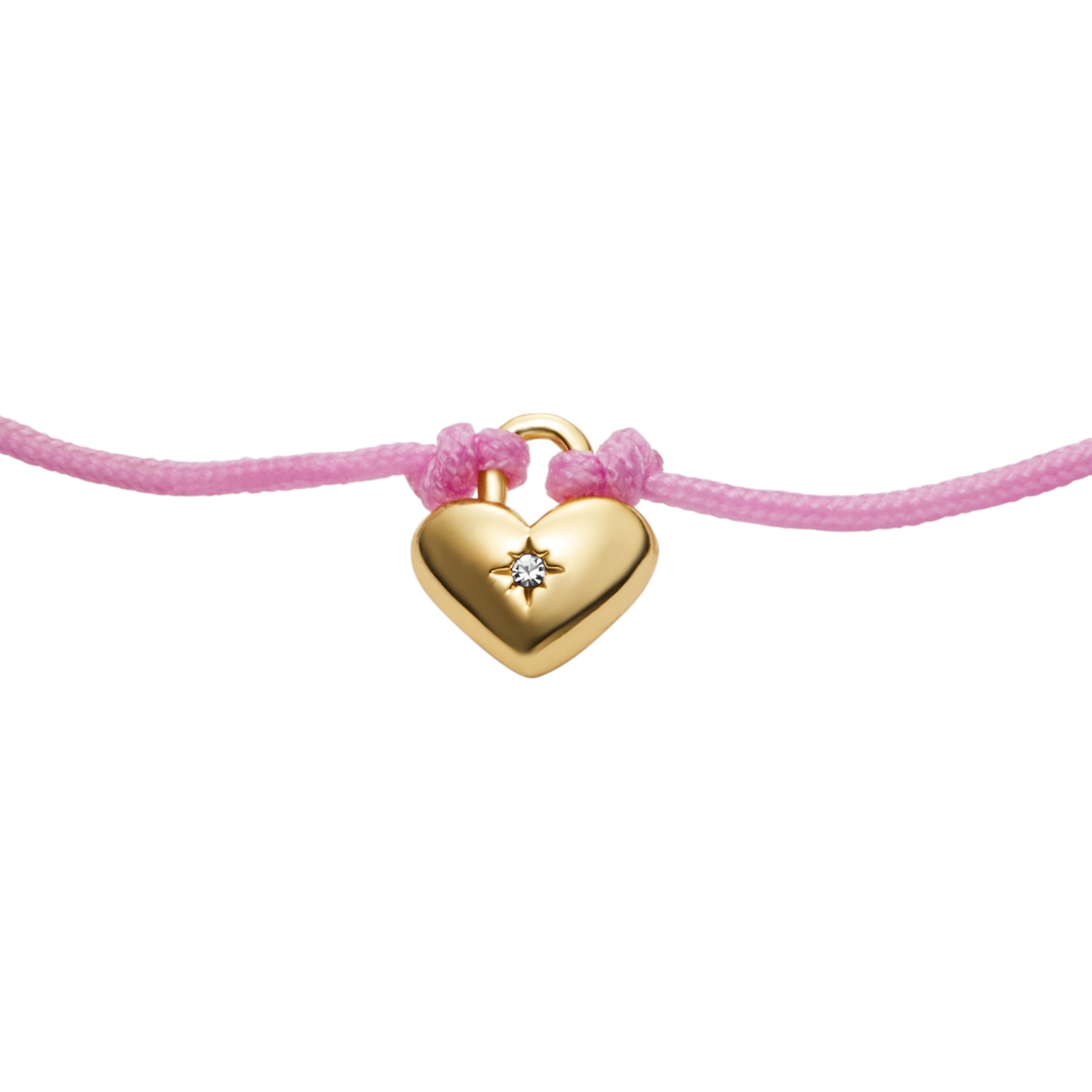 Fossil Sutton Mini Moments Dusty Pink Gold-Tone Brass Heart Bracelet - Preorder - Image 6