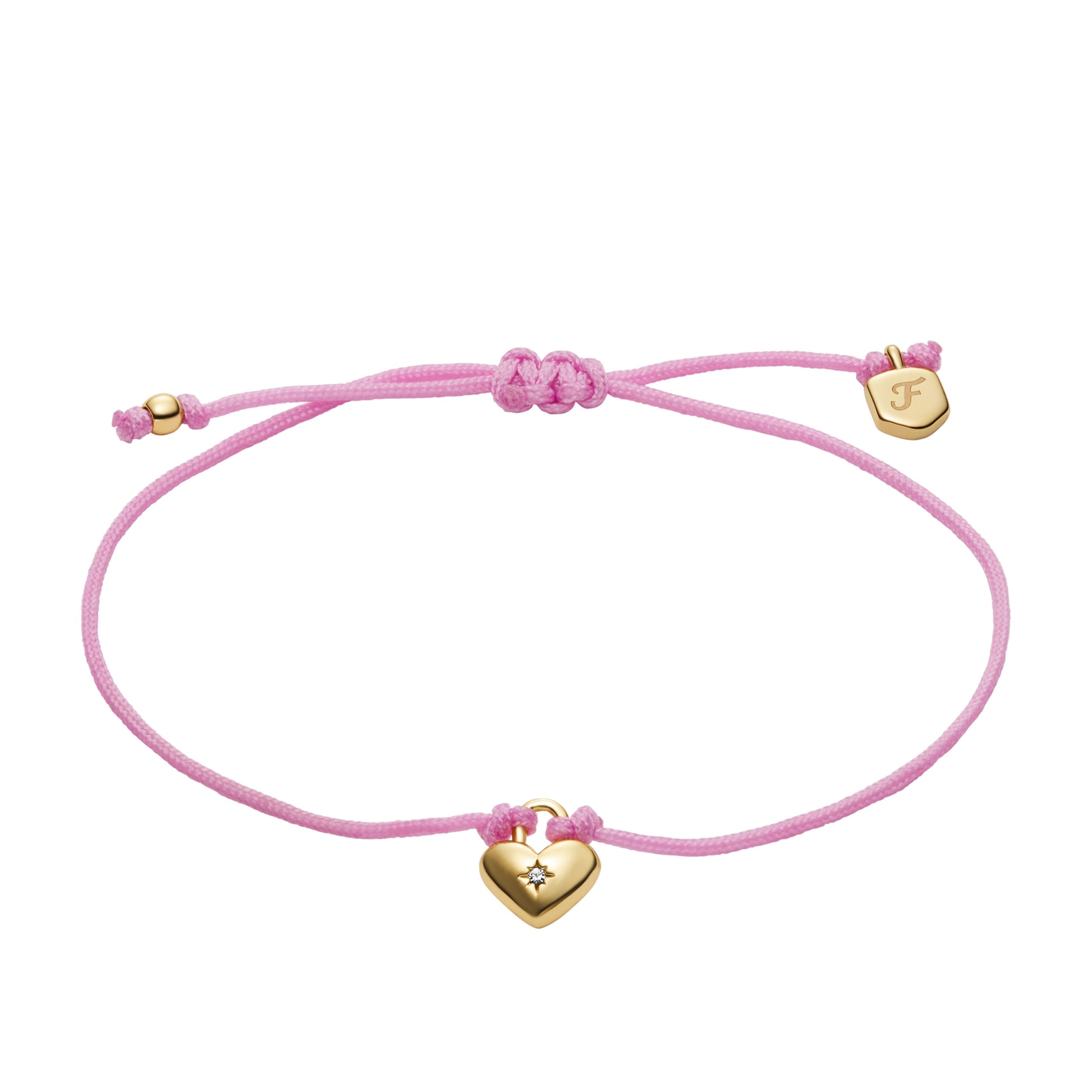 Fossil Sutton Mini Moments Dusty Pink Gold-Tone Brass Heart Bracelet - Preorder - Image 5