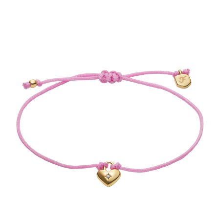 Fossil Sutton Mini Moments Dusty Pink Gold-Tone Brass Heart Bracelet - Preorder