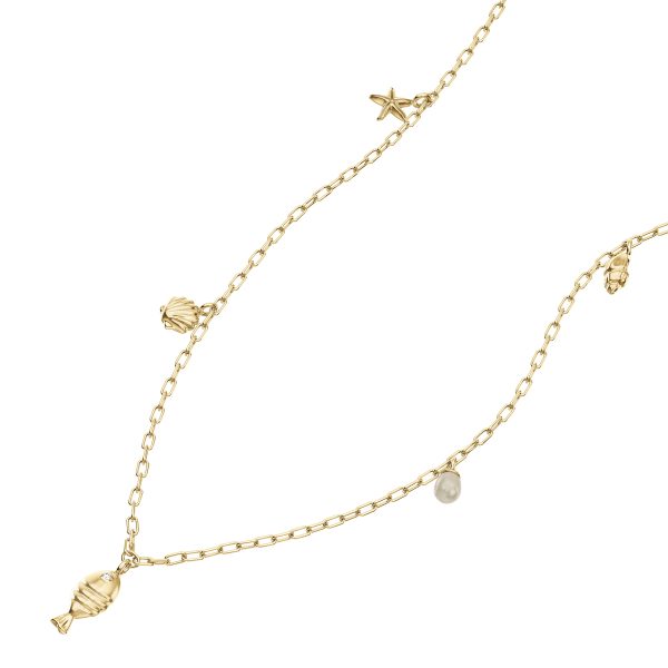 Fossil Sutton By The Sea Gold-Tone Brass Shell Necklace - Preorder