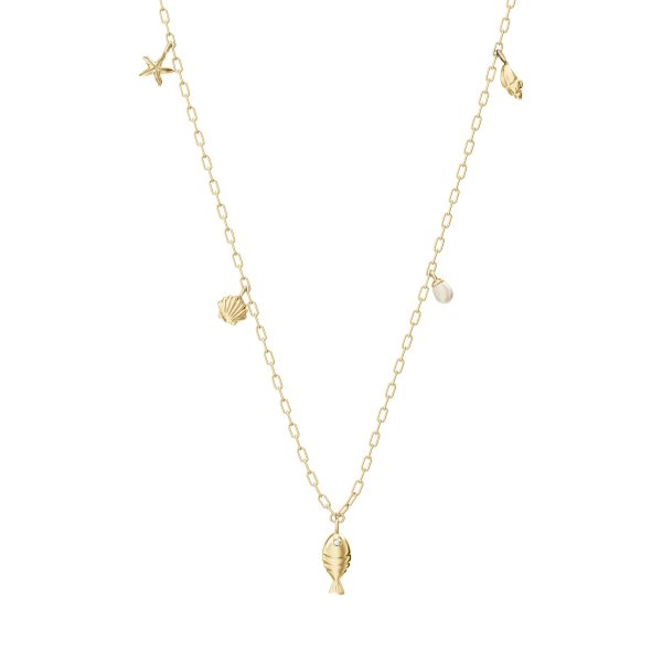 Fossil Sutton By The Sea Gold-Tone Brass Shell Necklace - Preorder
