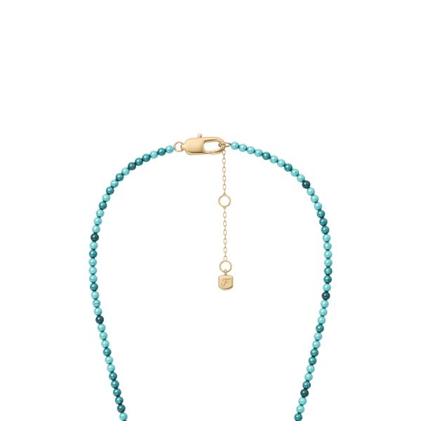 Fossil Sutton By The Sea Turquoise Blue Acrylic Beaded Shell Necklace - Preorder
