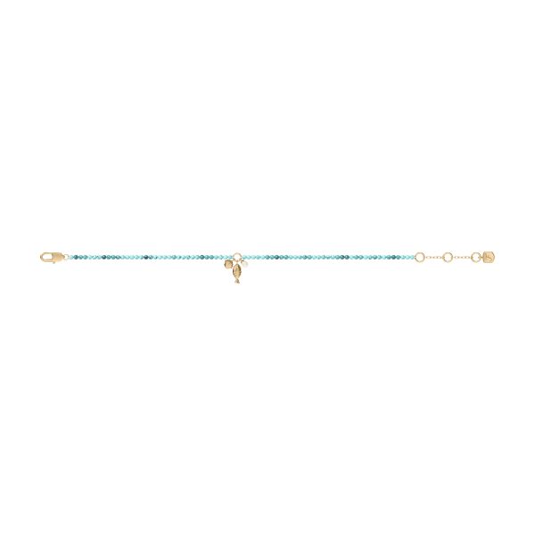 Fossil Sutton By The Sea Turquoise Blue Acrylic Beaded Shell Bracelet - Preorder
