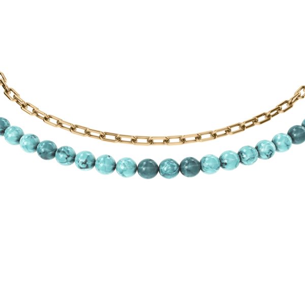 Fossil Jewelry By The Sea Turquoise Blue Acrylic Beaded Multi-Strand Anklet - Preorder