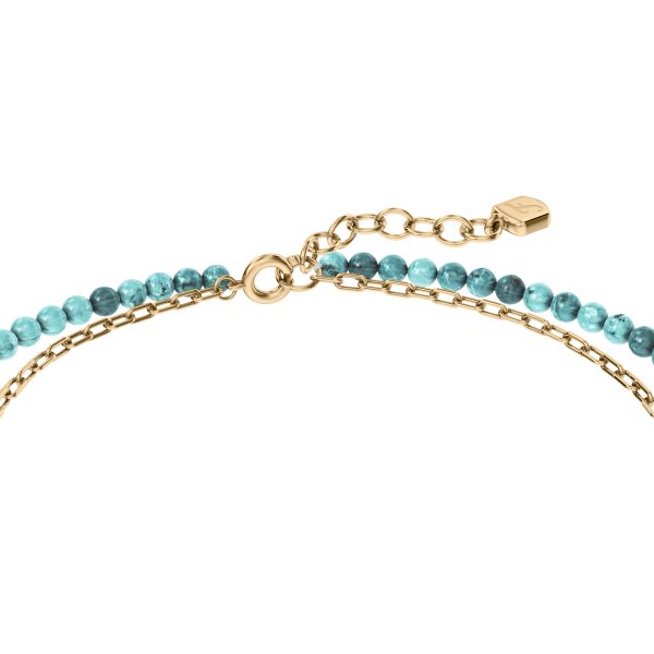 Fossil Jewelry By The Sea Turquoise Blue Acrylic Beaded Multi-Strand Anklet - Preorder
