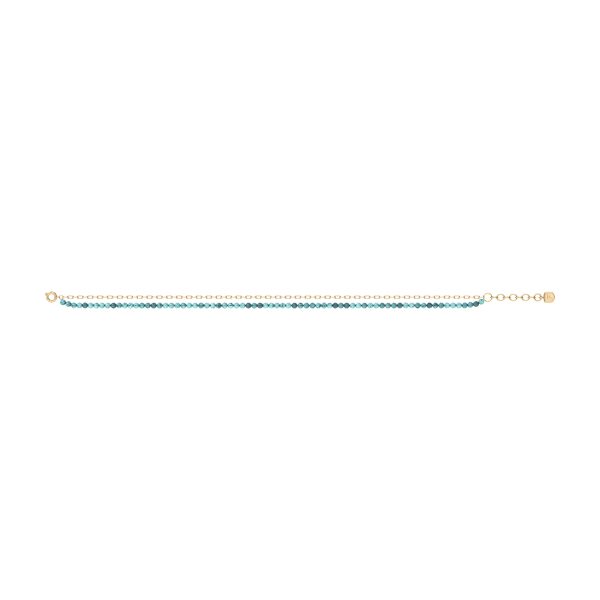 Fossil Jewelry By The Sea Turquoise Blue Acrylic Beaded Multi-Strand Anklet - Preorder