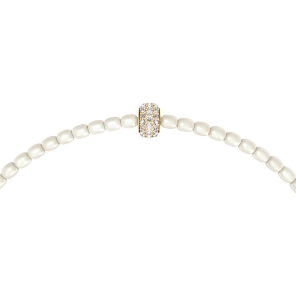 Fossil Sutton Mini Moments White Acrylic Pearl Beaded Rondelle Bracelet - Preorder