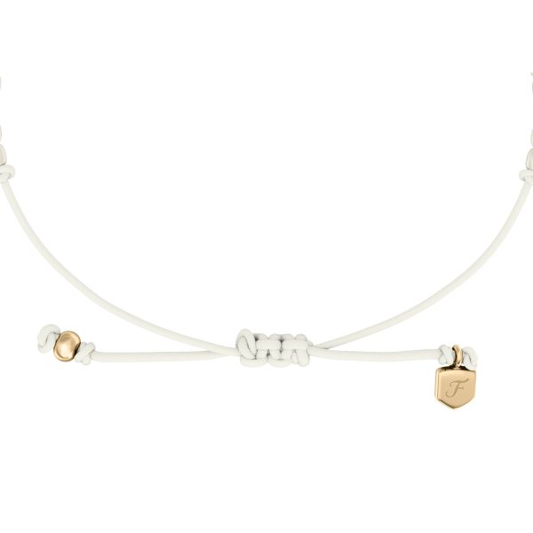 Fossil Sutton Mini Moments White Acrylic Pearl Beaded Rondelle Bracelet - Preorder