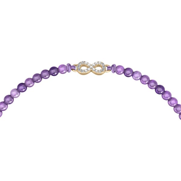 Fossil Sutton Mini Moments Purple Beaded Infinity Bracelet - Preorder