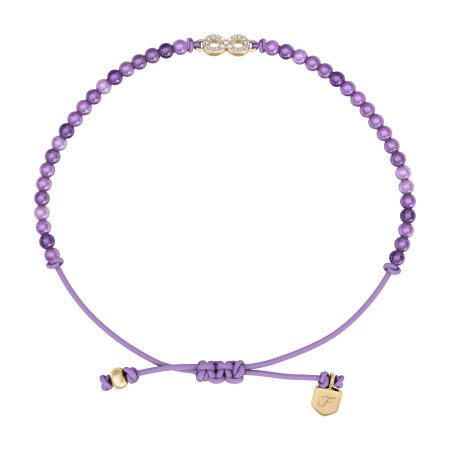 Fossil Sutton Mini Moments Purple Beaded Infinity Bracelet - Preorder