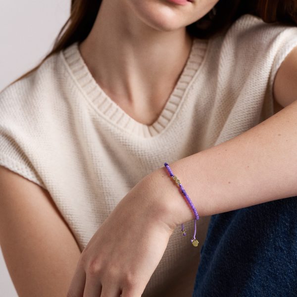 Fossil Sutton Mini Moments Purple Beaded Infinity Bracelet - Preorder