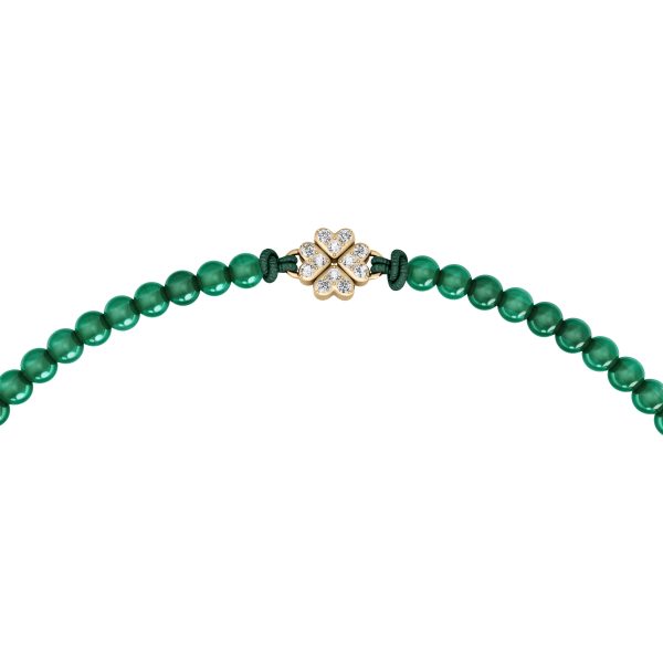 Fossil Sutton Mini Moments Green Beaded Clover Bracelet - Preorder