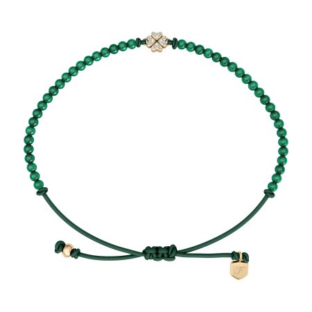 Fossil Sutton Mini Moments Green Beaded Clover Bracelet - Preorder