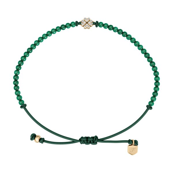 Fossil Sutton Mini Moments Green Beaded Clover Bracelet - Preorder