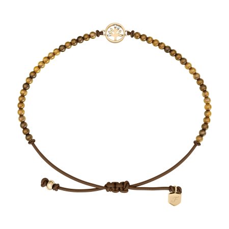 Fossil Sutton Mini Moments Brown Beaded Tree of Life Bracelet - Preorder