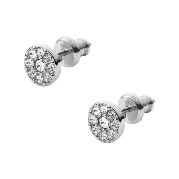 Fossil Ellis Iconic Glitz Silver-Tone Stainless Steel Stud Earrings - Preorder