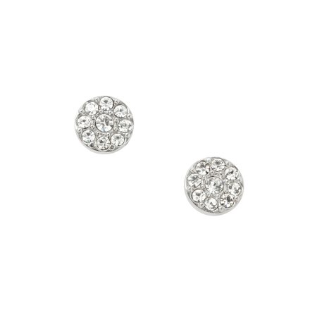 Fossil Ellis Iconic Glitz Silver-Tone Stainless Steel Stud Earrings - Preorder