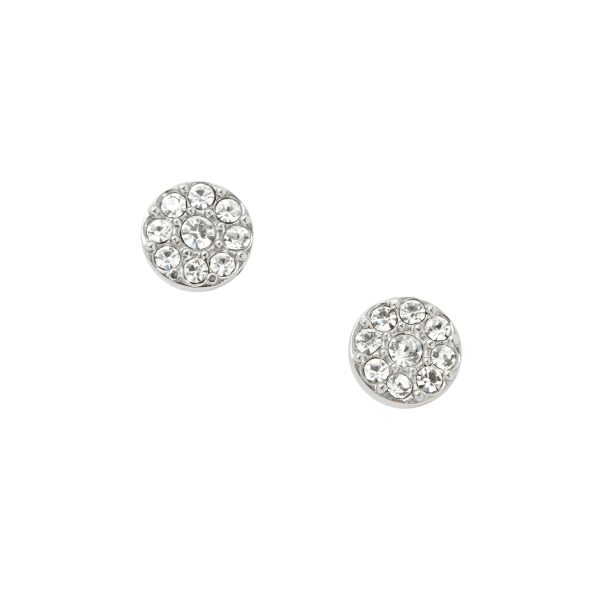 Fossil Ellis Iconic Glitz Silver-Tone Stainless Steel Stud Earrings - Preorder