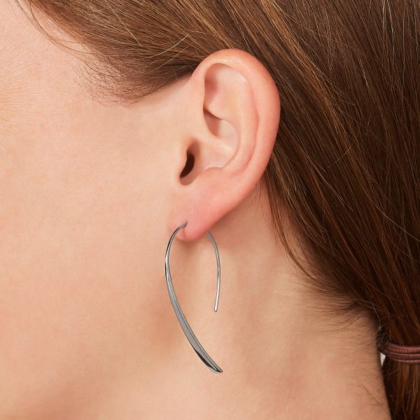 Fossil Ellis Iconic Stainless Steel Bevel Hoop Earrings - Preorder