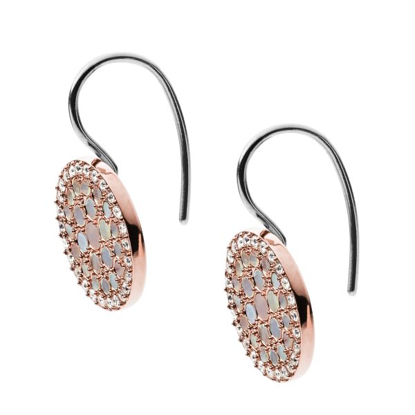 Fossil Merrit Mosaic Mother-of-Pearl Disc Drop Earrings - Preorder