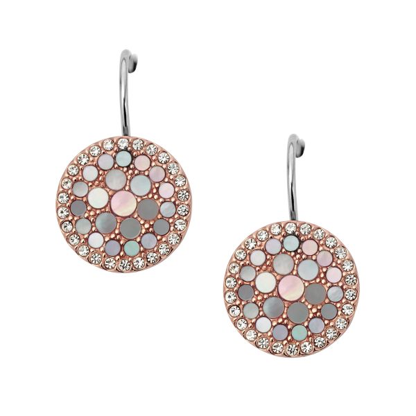 Fossil Merrit Mosaic Mother-of-Pearl Disc Drop Earrings - Preorder
