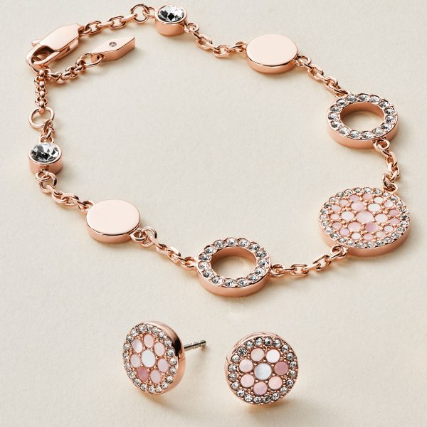 Fossil Merrit Mosaic Mother-of-Pearl Disc Station Bracelet - Preorder