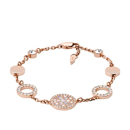 Fossil Merrit Mosaic Mother-of-Pearl Disc Station Bracelet - Preorder