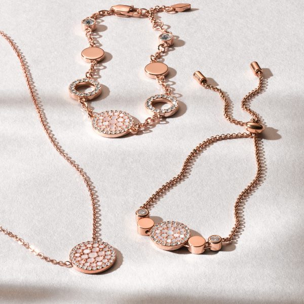 Fossil Merrit Mosaic Mother-of-Pearl Stainless Steel Necklace - Preorder