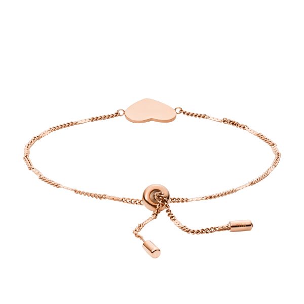 Fossil Ellis Heart Rose Gold-Tone Steel Bracelet - Preorder