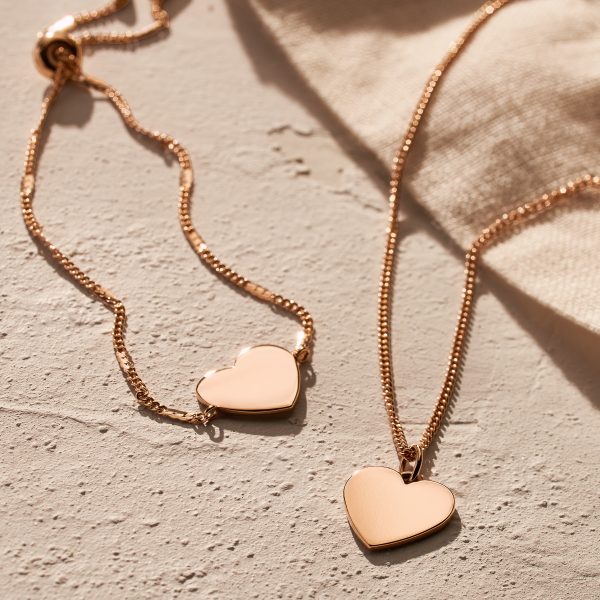 Fossil Ellis Heart Rose Gold-Tone Steel Bracelet - Preorder