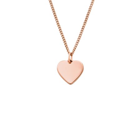 Fossil Ellis Heart Rose Gold-Tone Stainless Steel Necklace - Preorder