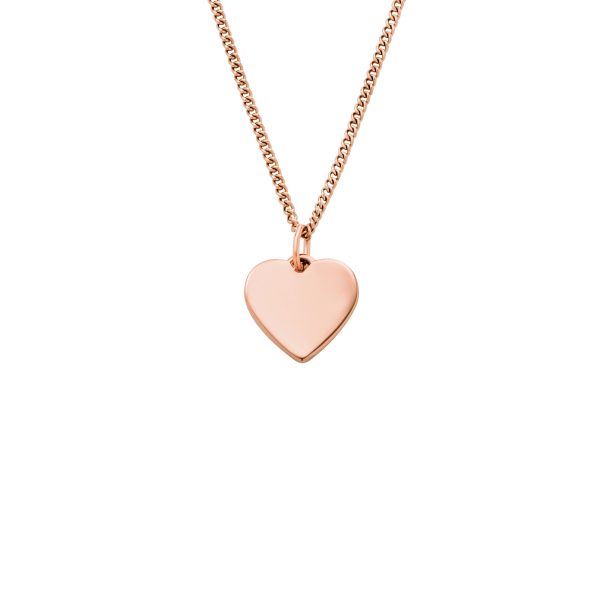 Fossil Ellis Heart Rose Gold-Tone Stainless Steel Necklace - Preorder