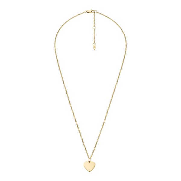 Fossil Ellis Heart Gold-Tone Stainless Steel Necklace - Preorder
