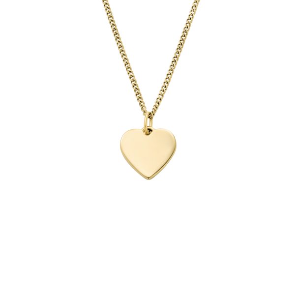 Fossil Ellis Heart Gold-Tone Stainless Steel Necklace - Preorder