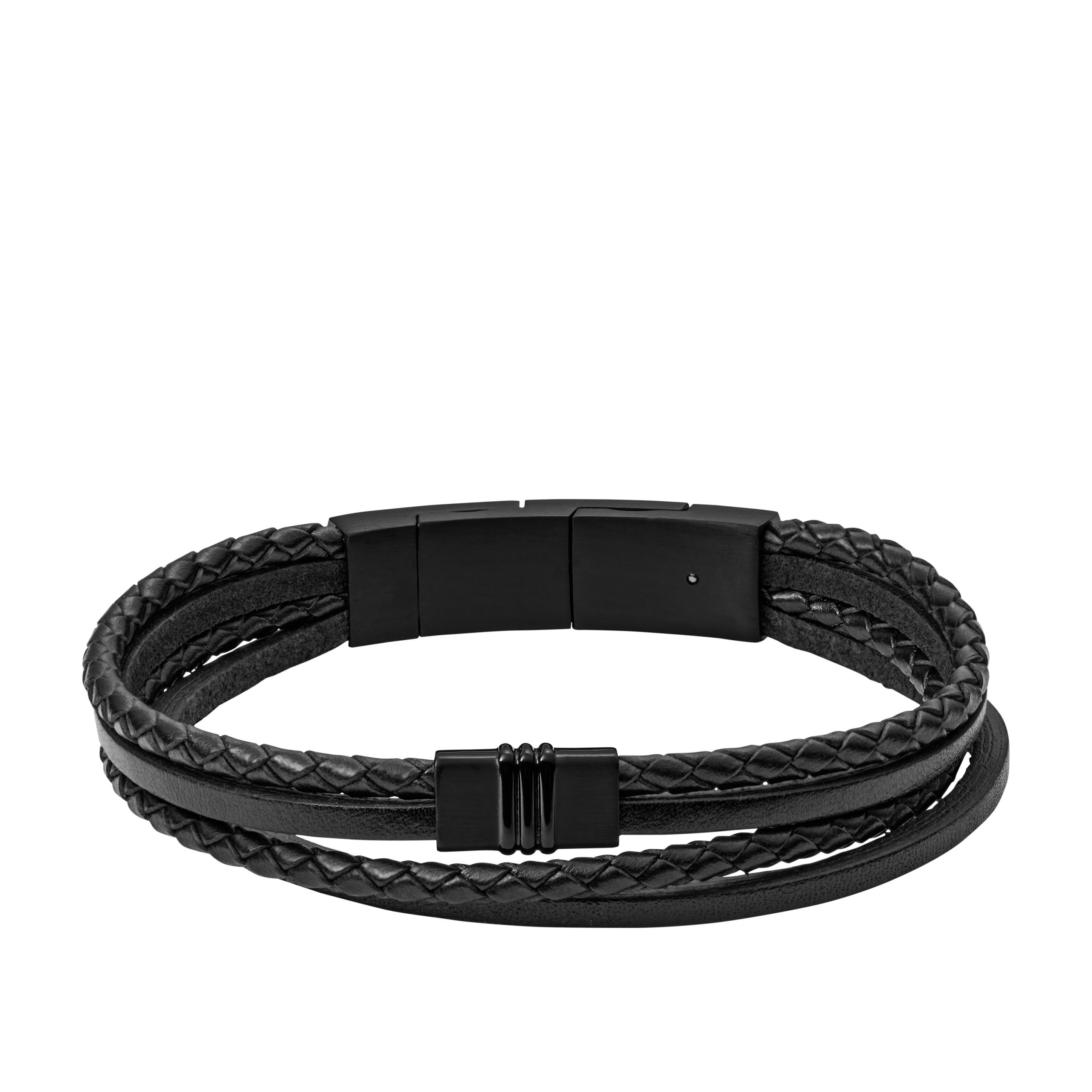Fossil Multi-Strand Black Leather Bracelet - Preorder