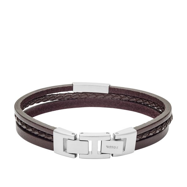 Fossil Brown Multi-Strand Leather Bracelet - Preorder