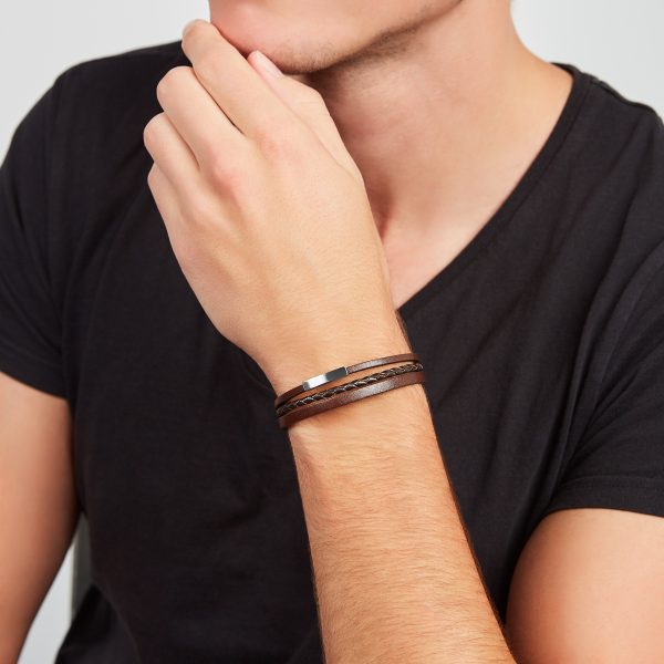 Fossil Brown Multi-Strand Leather Bracelet - Preorder