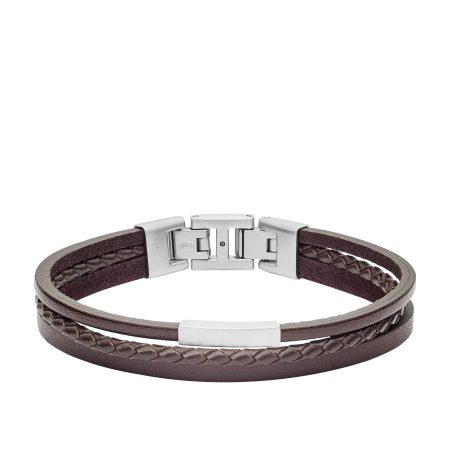 Fossil Brown Multi-Strand Leather Bracelet - Preorder