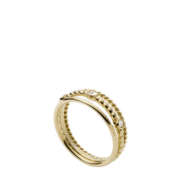 Fossil Val Vintage Heritage Gold-Tone Stainless Steel Prestack Ring - Preorder