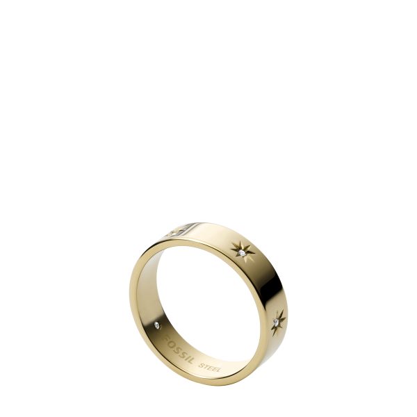 Fossil Sadie Shine Bright Gold-Tone Stainless Steel Band Ring - Preorder