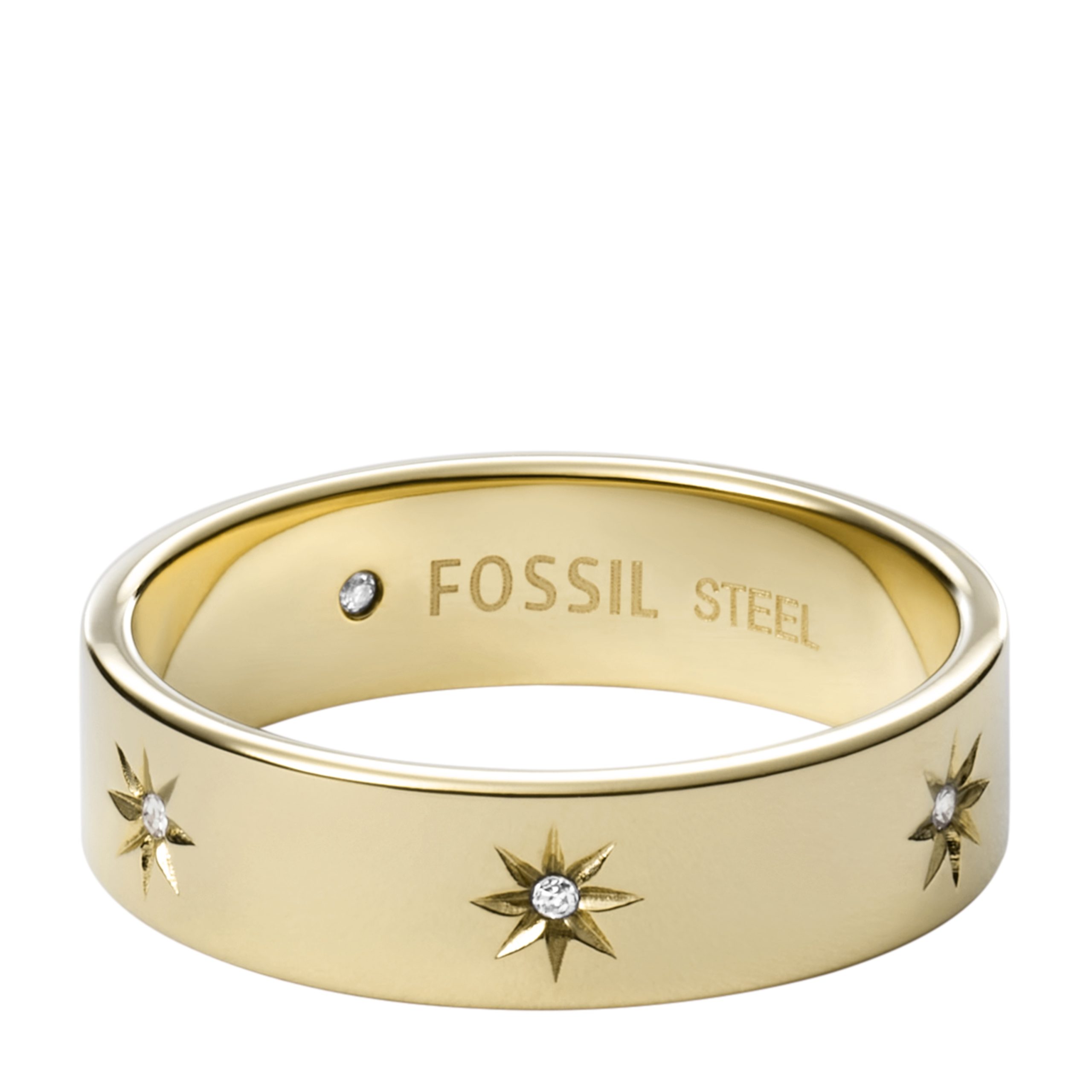 Fossil Sadie Shine Bright Gold-Tone Stainless Steel Band Ring - Preorder - Image 5