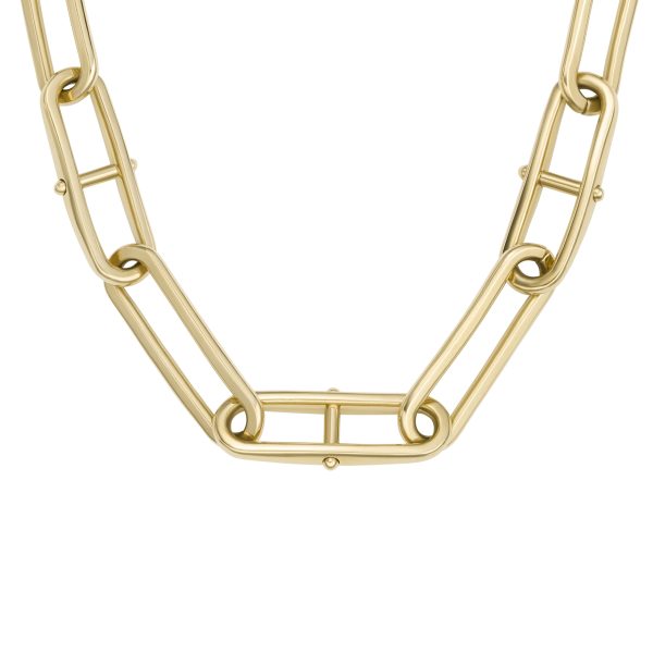 Fossil Heritage D-Link Gold-Tone Stainless Steel Chain Necklace - Preorder