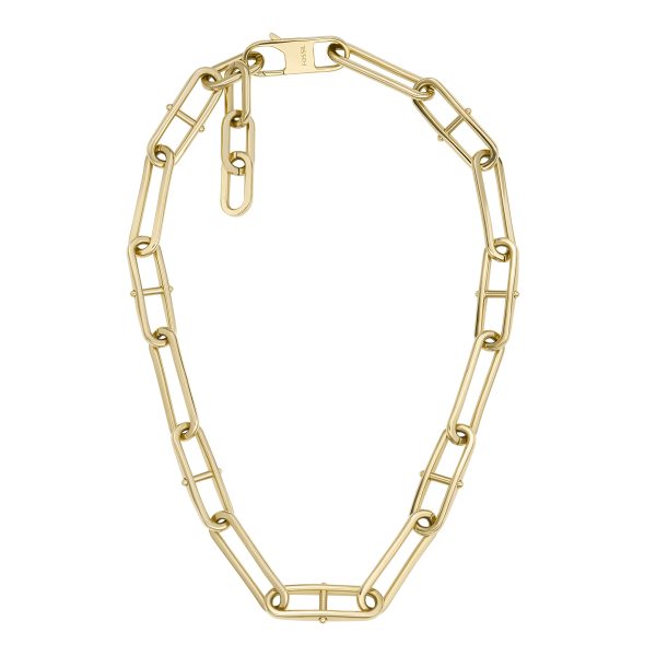 Fossil Heritage D-Link Gold-Tone Stainless Steel Chain Necklace - Preorder