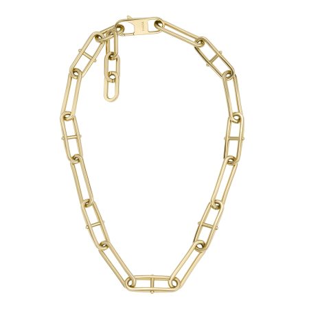 Fossil Heritage D-Link Gold-Tone Stainless Steel Chain Necklace - Preorder