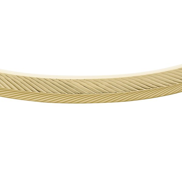 Fossil Harlow Linear Texture Gold-Tone Stainless Steel Bangle Bracelet - Preorder