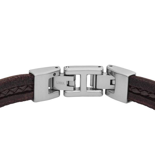 Fossil Leather Essentials Brown Leather Strap Bracelet - Preorder