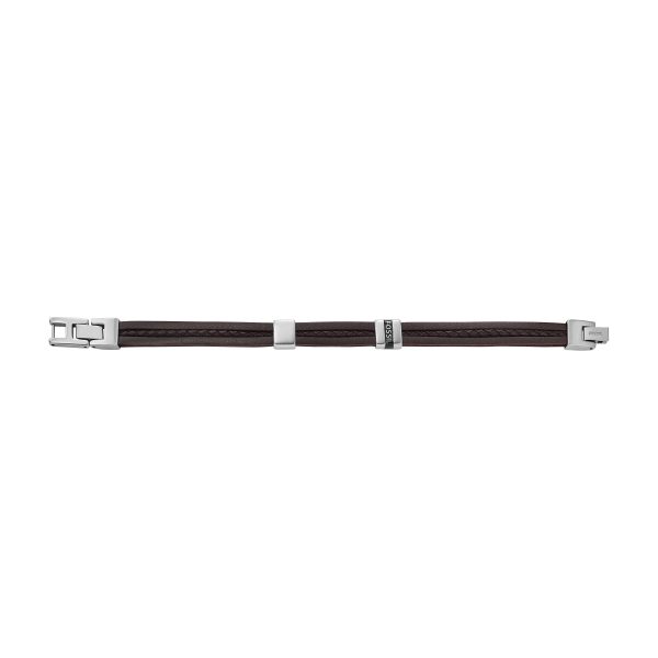 Fossil Leather Essentials Brown Leather Strap Bracelet - Preorder